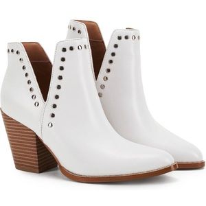 White Studded Booties